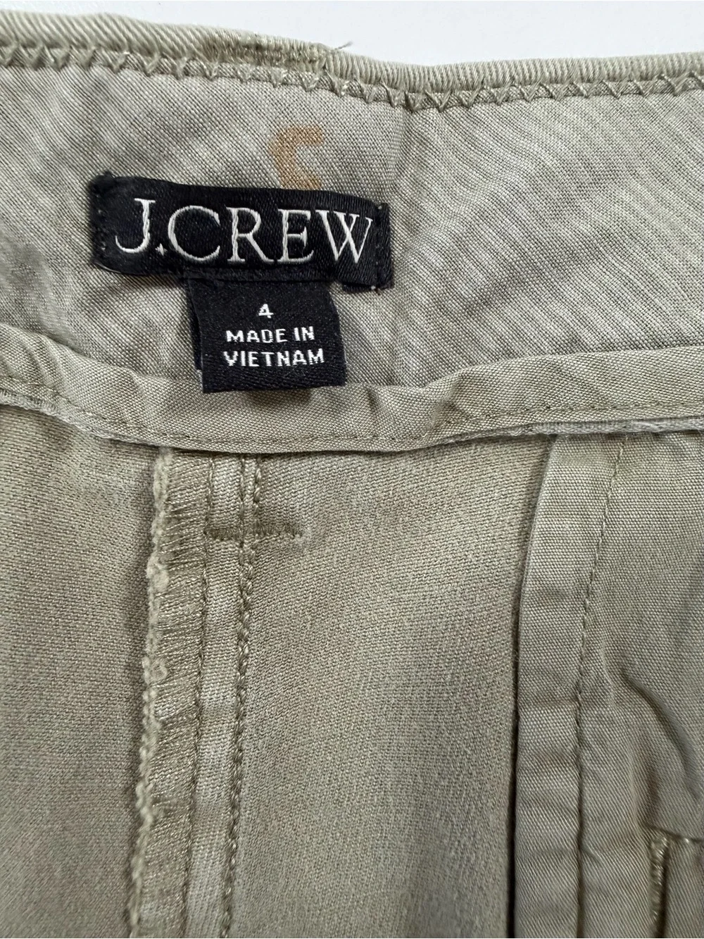 J.Crew Chino Shorts Olive Green Stretch Size 4